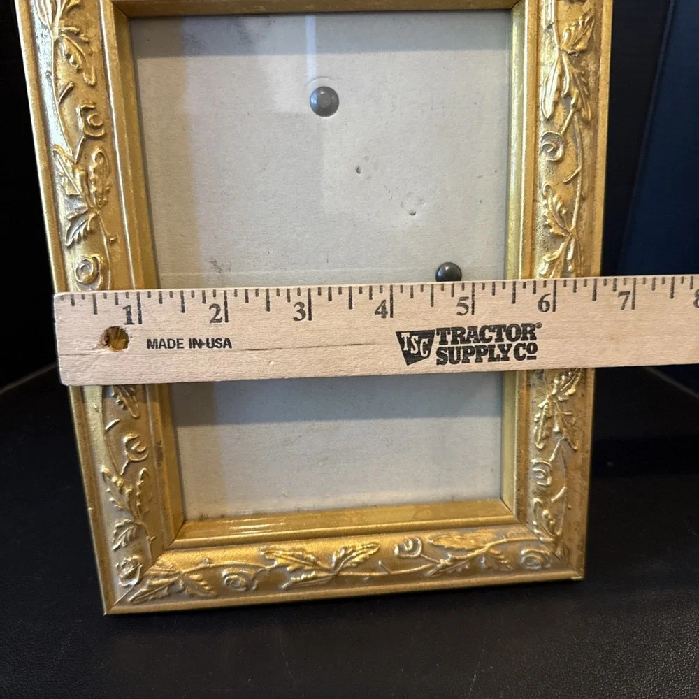 Gold Wood Ornate Filigree Flowers‎ Rose Picture Frame 7 X 5 Free Standing